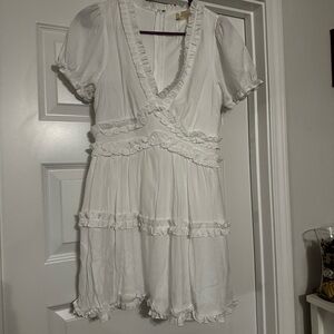 altar’d state Elegant White Ruffle Dress, size small